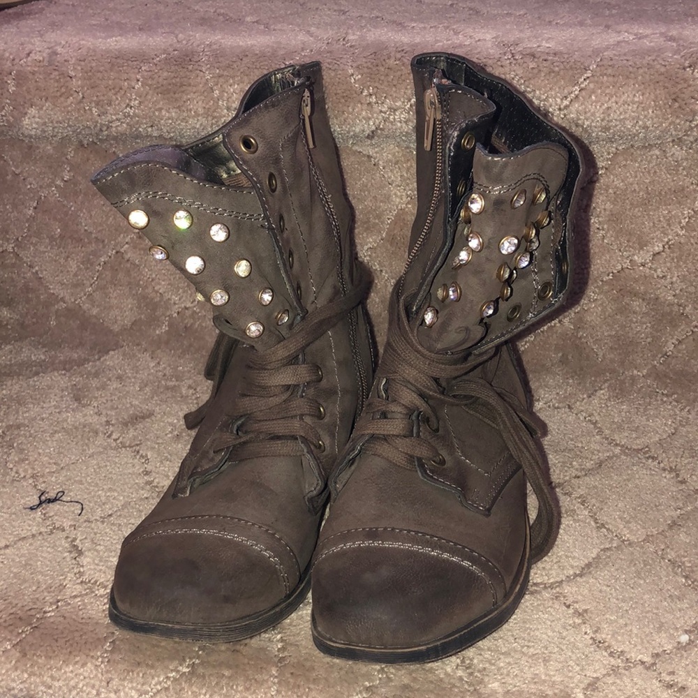 Nature Breeze diamond Combat boots